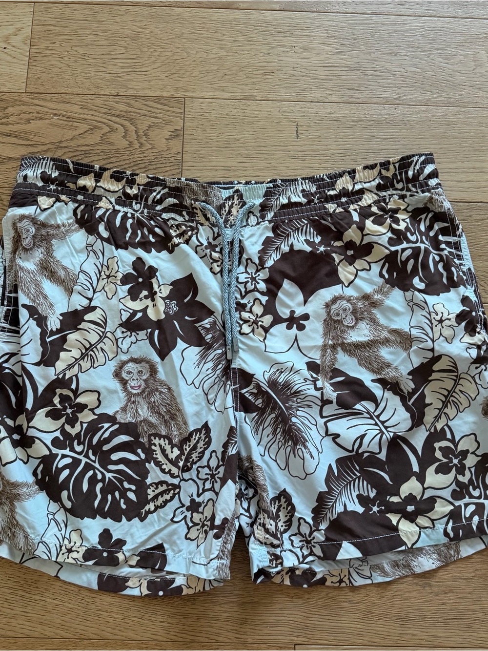Vilebrequin Monkey Floral Jungle Print Swim Trunks Vacation St Barths